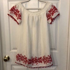 Forever 21 Boho Red & White short dress Women’s Small NWT